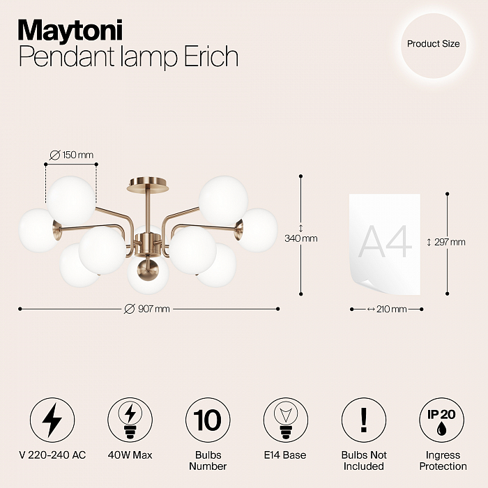 Светильник Maytoni MOD221PL-10G