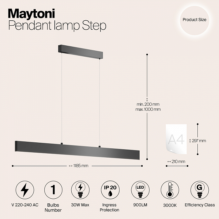 Светильник Maytoni P010PL-L30B