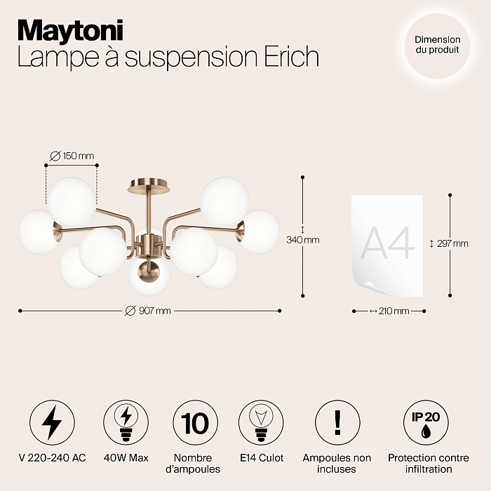 Светильник Maytoni MOD221PL-10G
